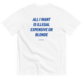ALL I WANT IS ILLEGAL, EXPENSIVE OR BLONDE